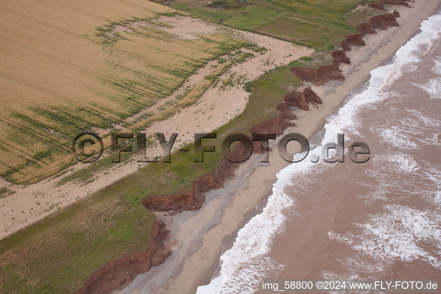 Aerial view of Holmpton in the state England, Great Britain