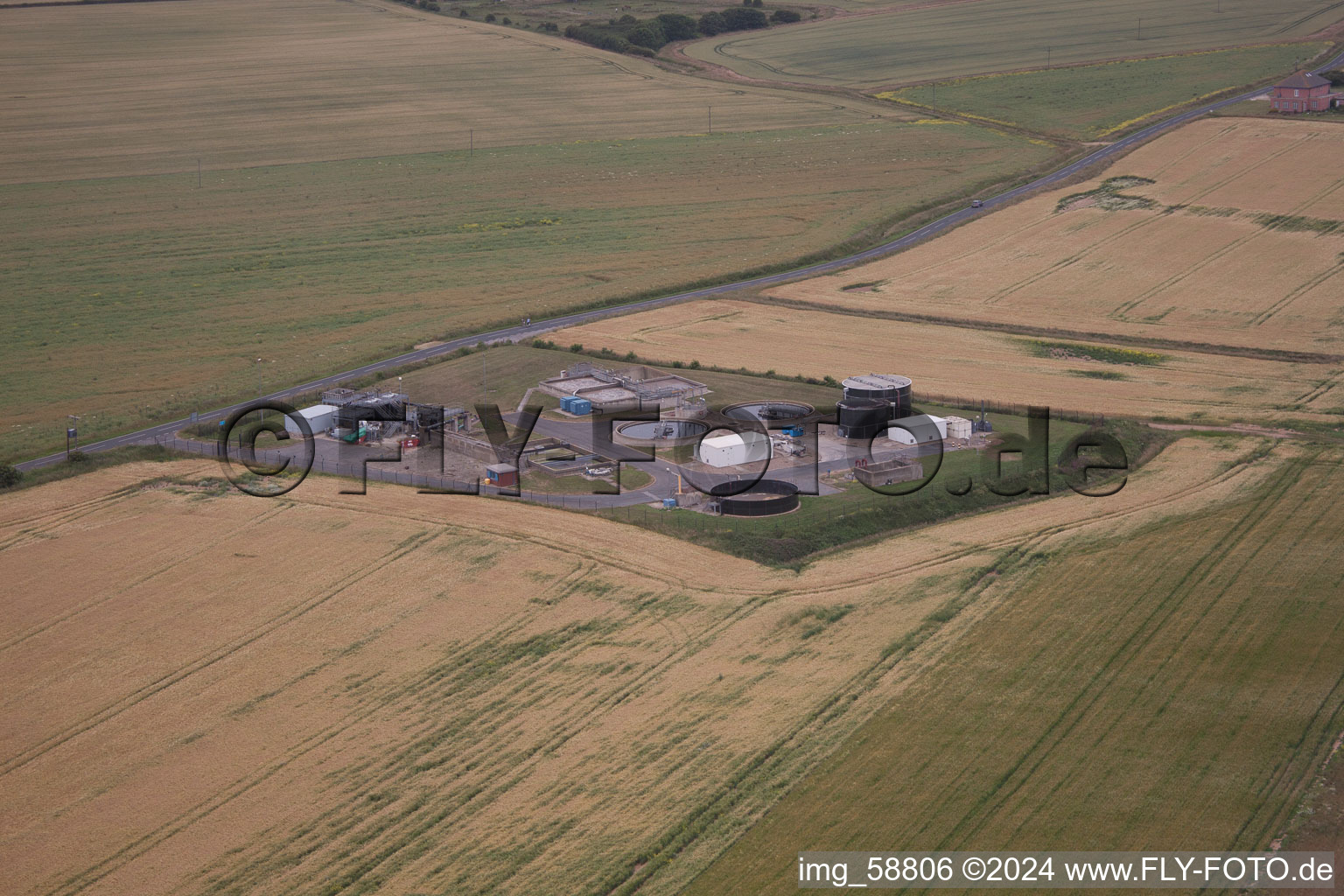 Aerial view of Hollym in the state England, Great Britain