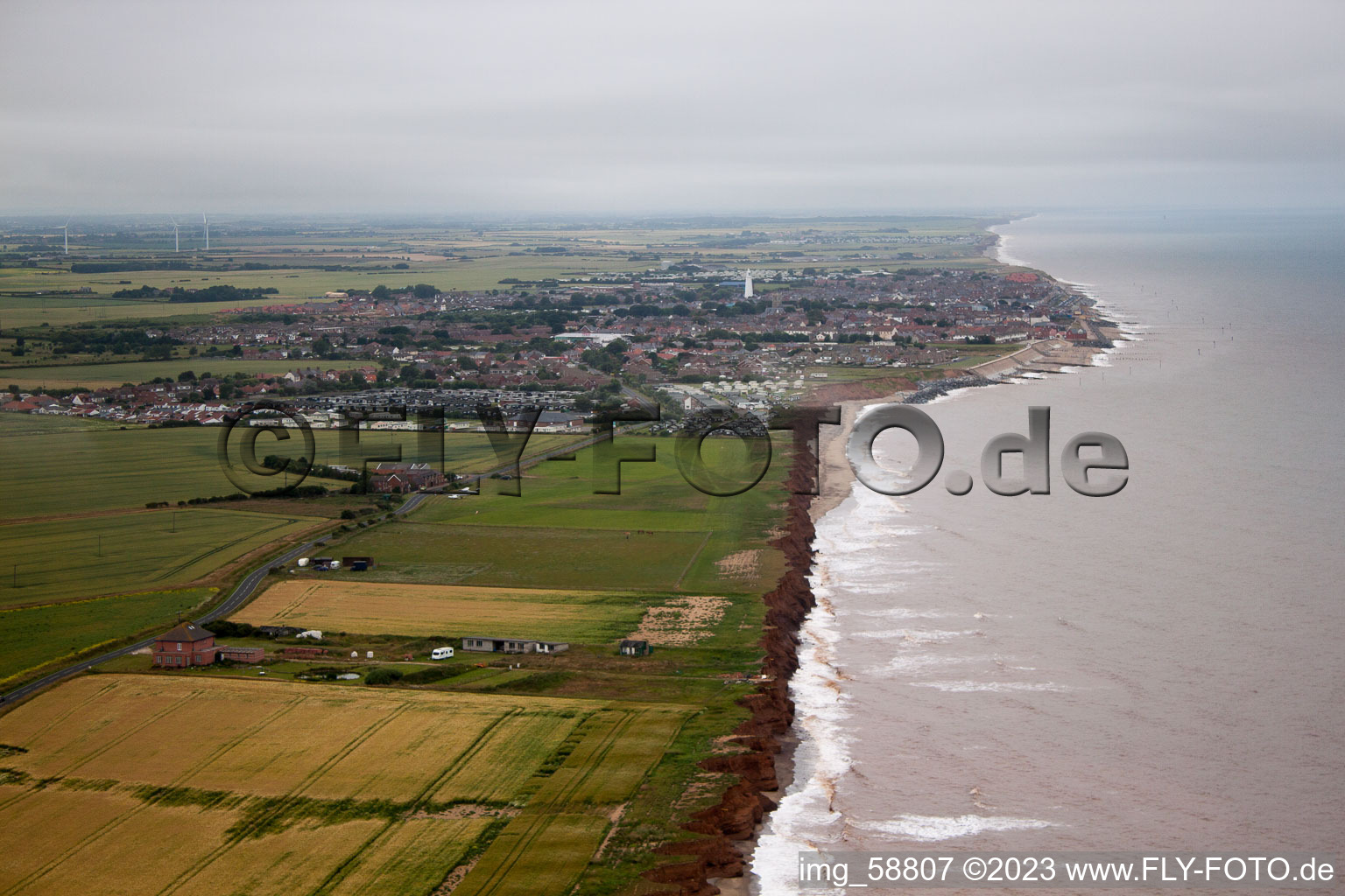Aerial photograpy of Hollym in the state England, Great Britain