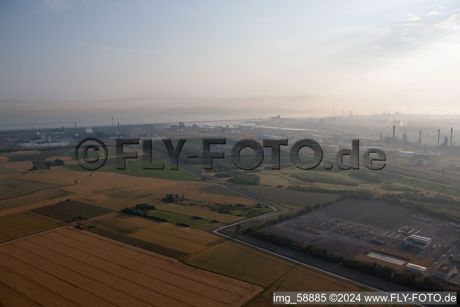 Aerial view of Loon-Plage in the state North, France