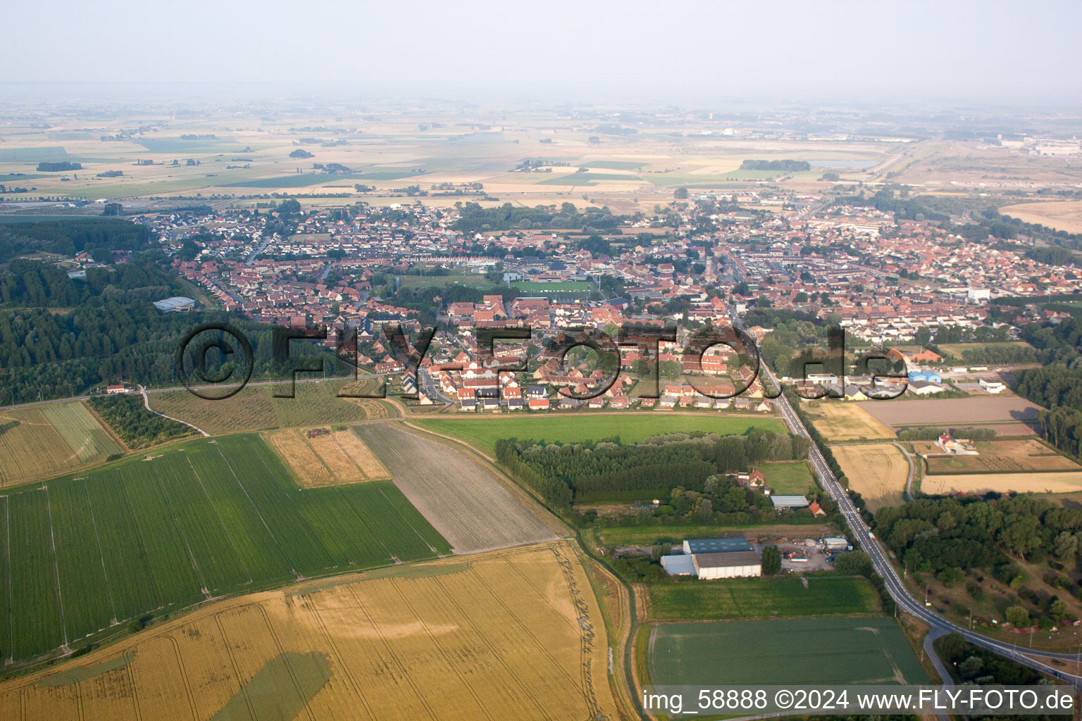 Loon-Plage in the state North, France from above