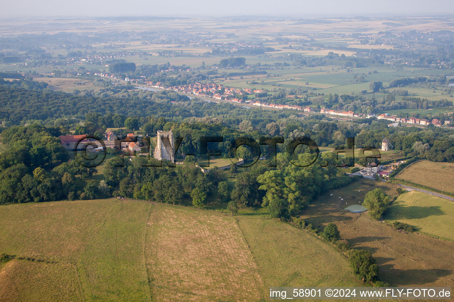 Watten in the state North, France from above