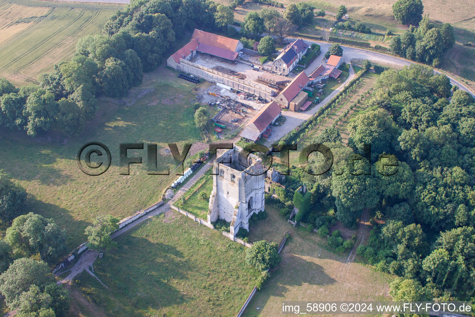 Castle tower at Castle Tour de l'Abbaye de Watten in Lille in Nord-Pas-de-Calais Picardy, France