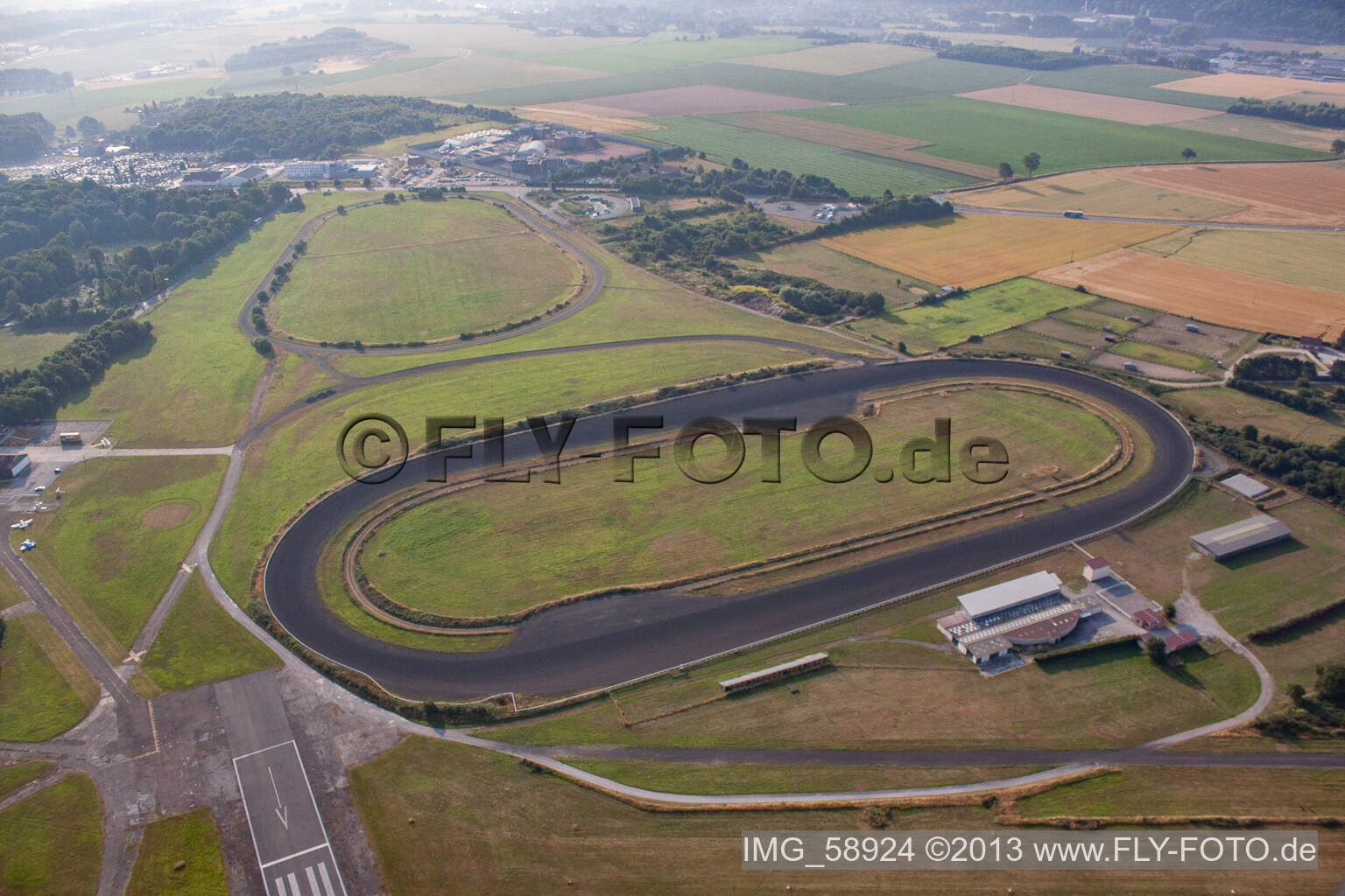 Aerial view of St Omer Airfield in Longuenesse in the state Pas de Calais, France