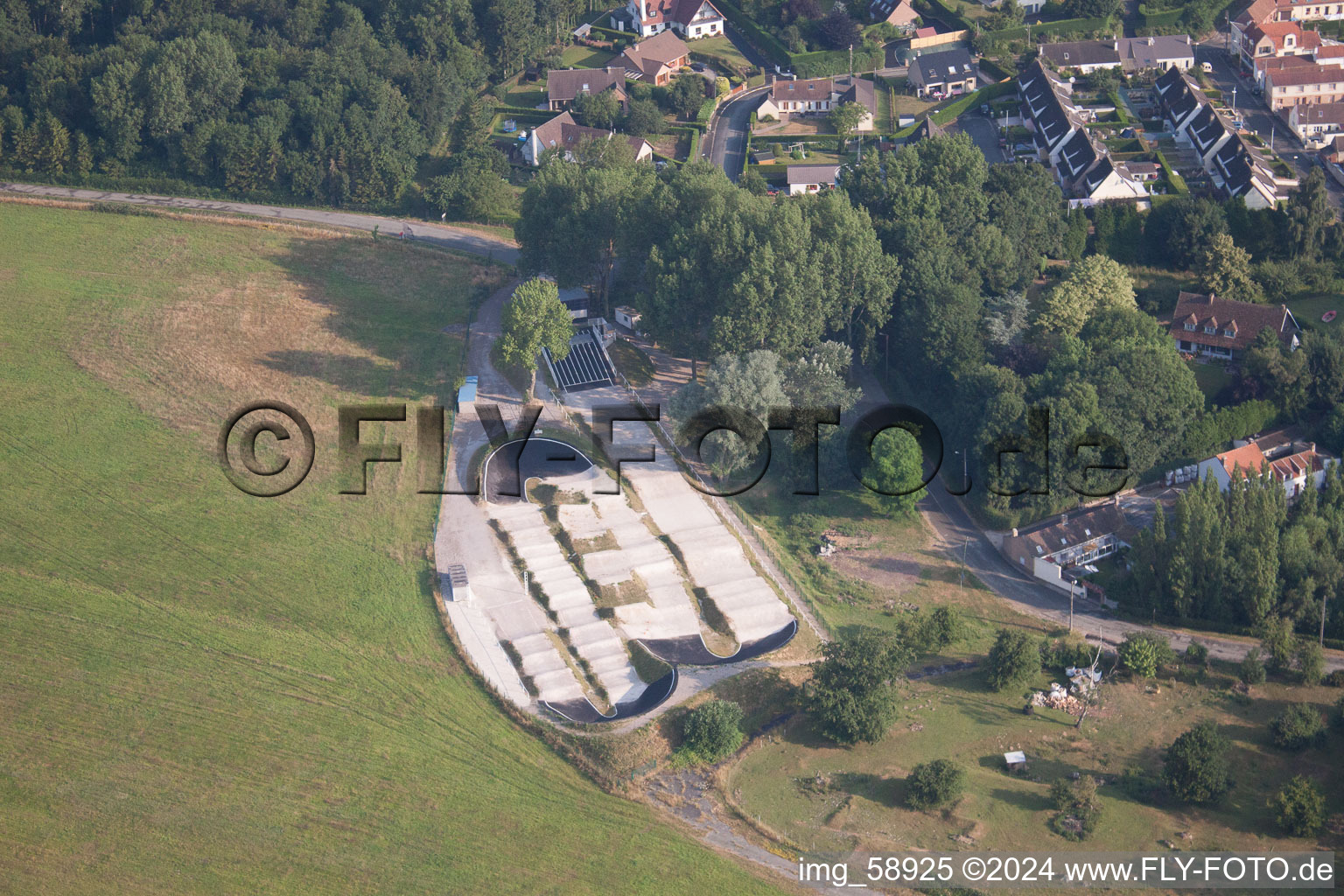 Aerial photograpy of St Omer Airport in Longuenesse in the state Pas de Calais, France