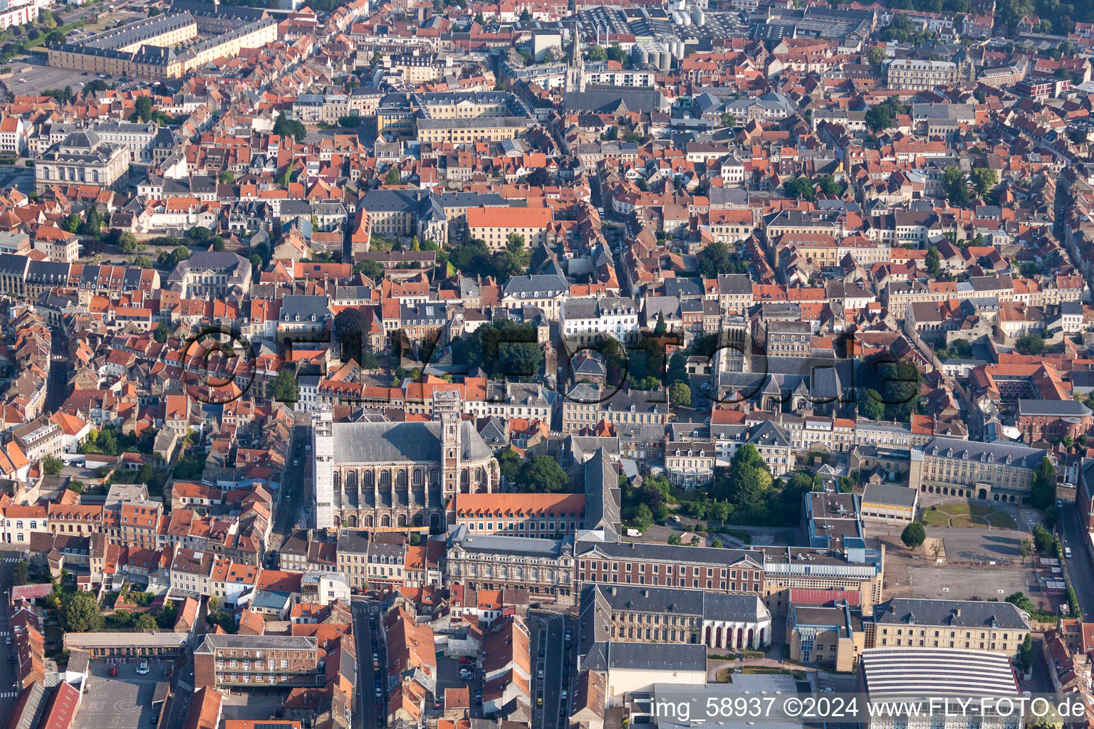 City view of the city area of in Saint-Omer in Hauts-de-France, France