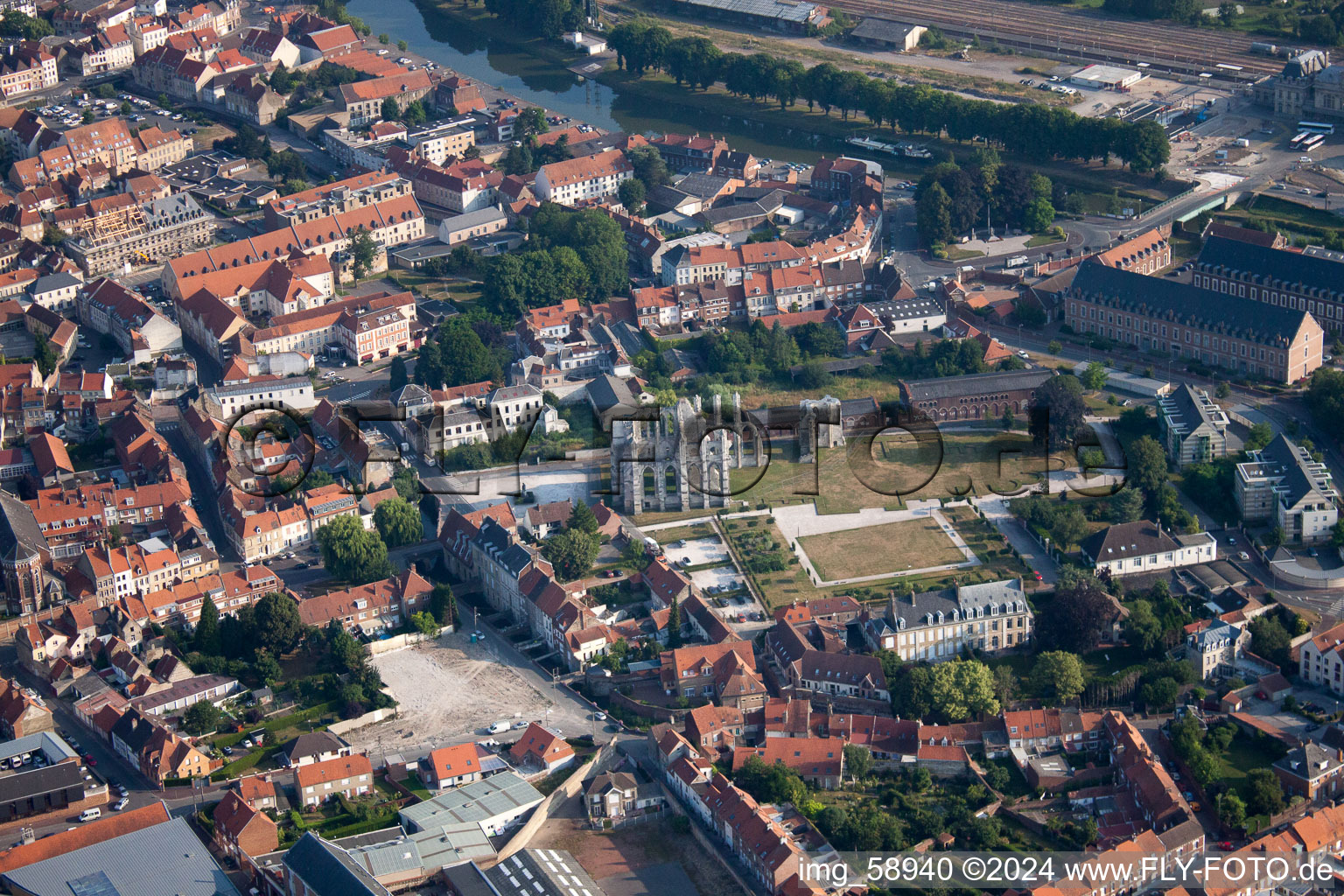 Aerial view of District Maillebois-Peintres in Longuenesse in the state Pas de Calais, France