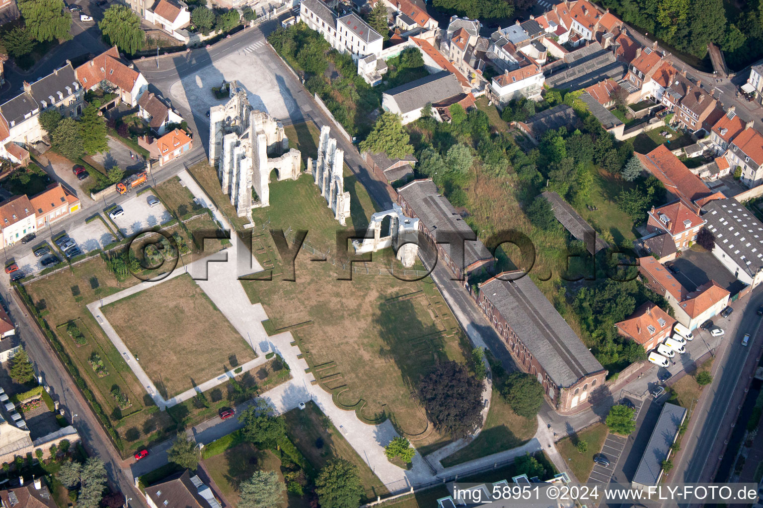 Building complex of the former monastery and today Ruines de l'Abbaye Saint-Bertin in Saint-Omer in Nord-Pas-de-Calais Picardy, France