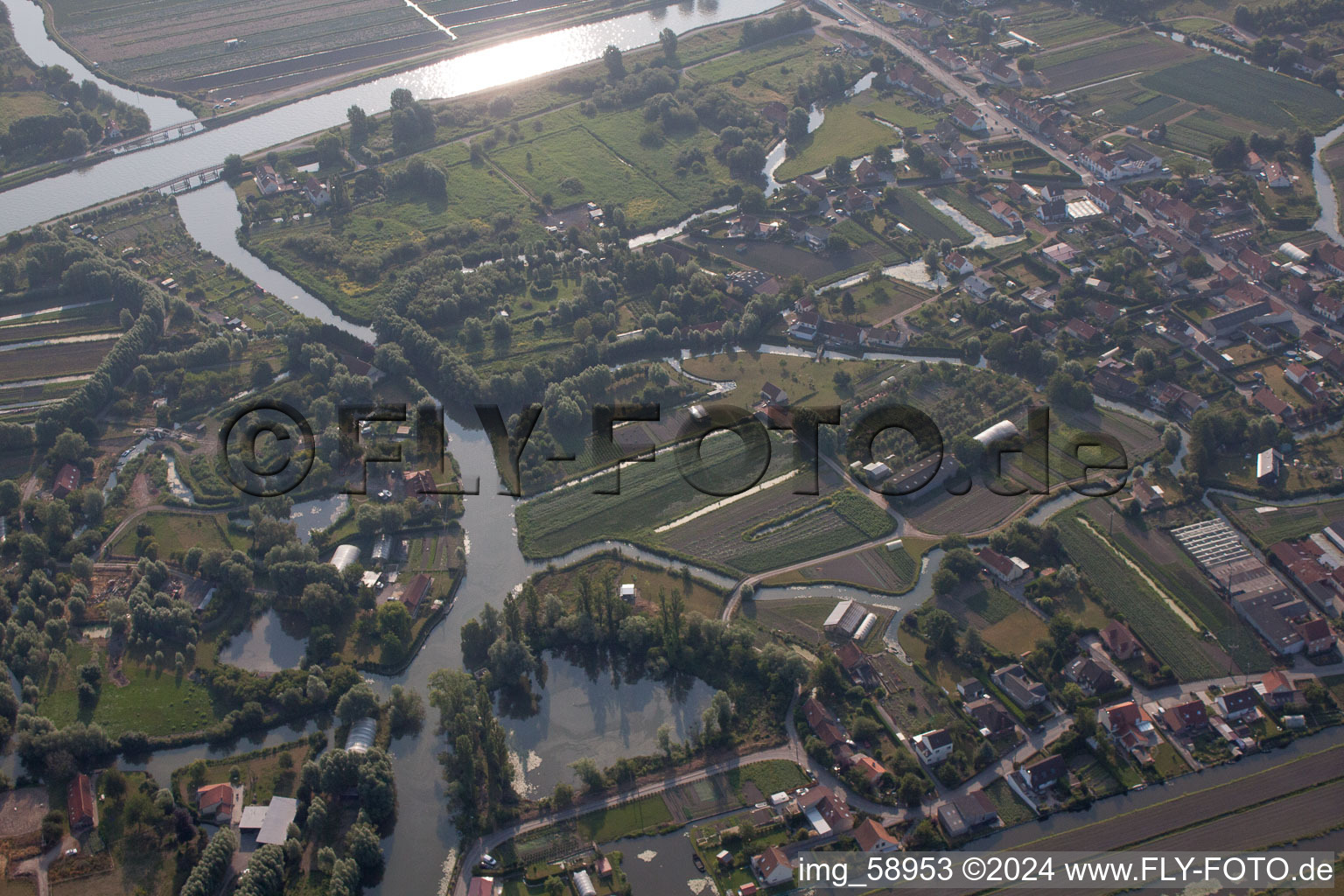 Oblique view of Saint-Omer in the state Pas de Calais, France