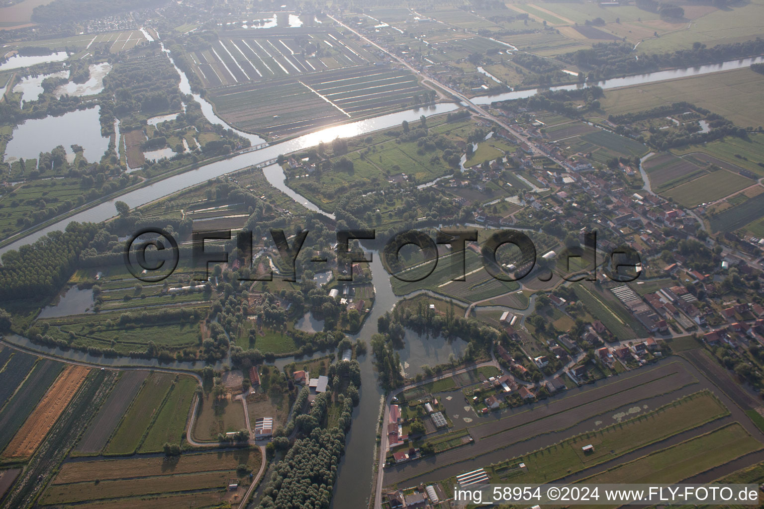 Saint-Omer in the state Pas de Calais, France from above