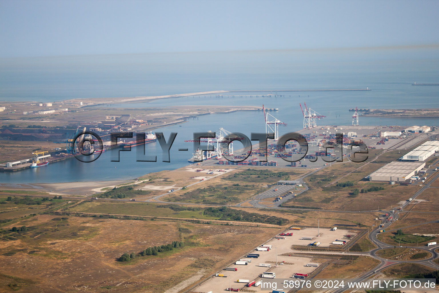 Aerial photograpy of Port at Loon-Plage in Loon-Plage in the state North, France