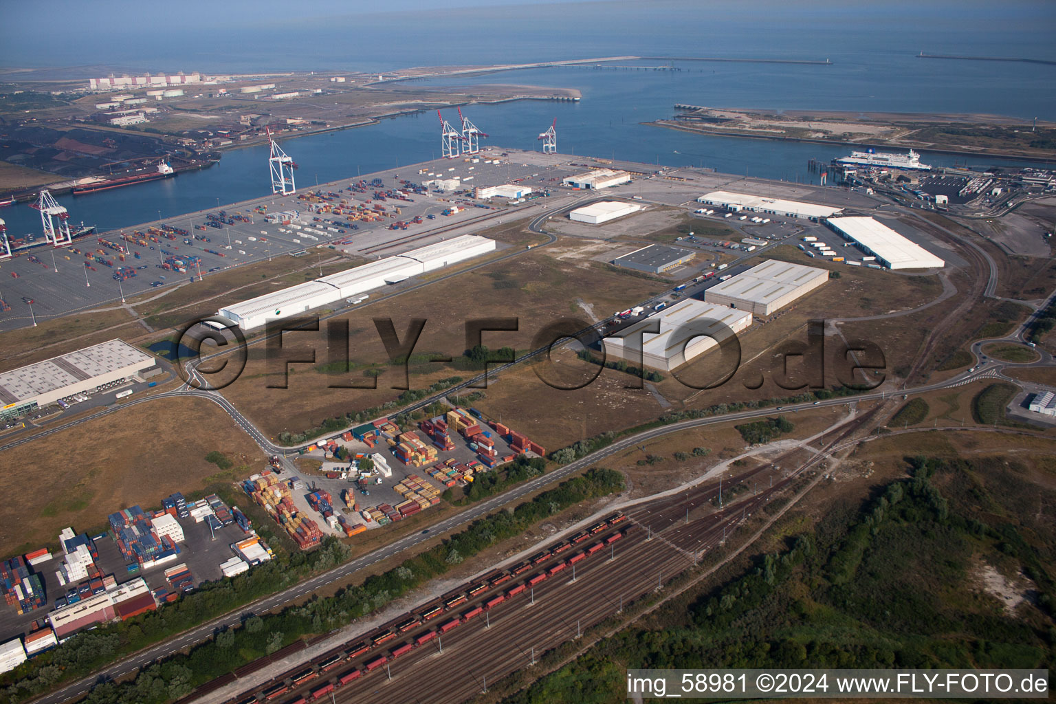 Port at Loon-Plage in Loon-Plage in the state North, France out of the air