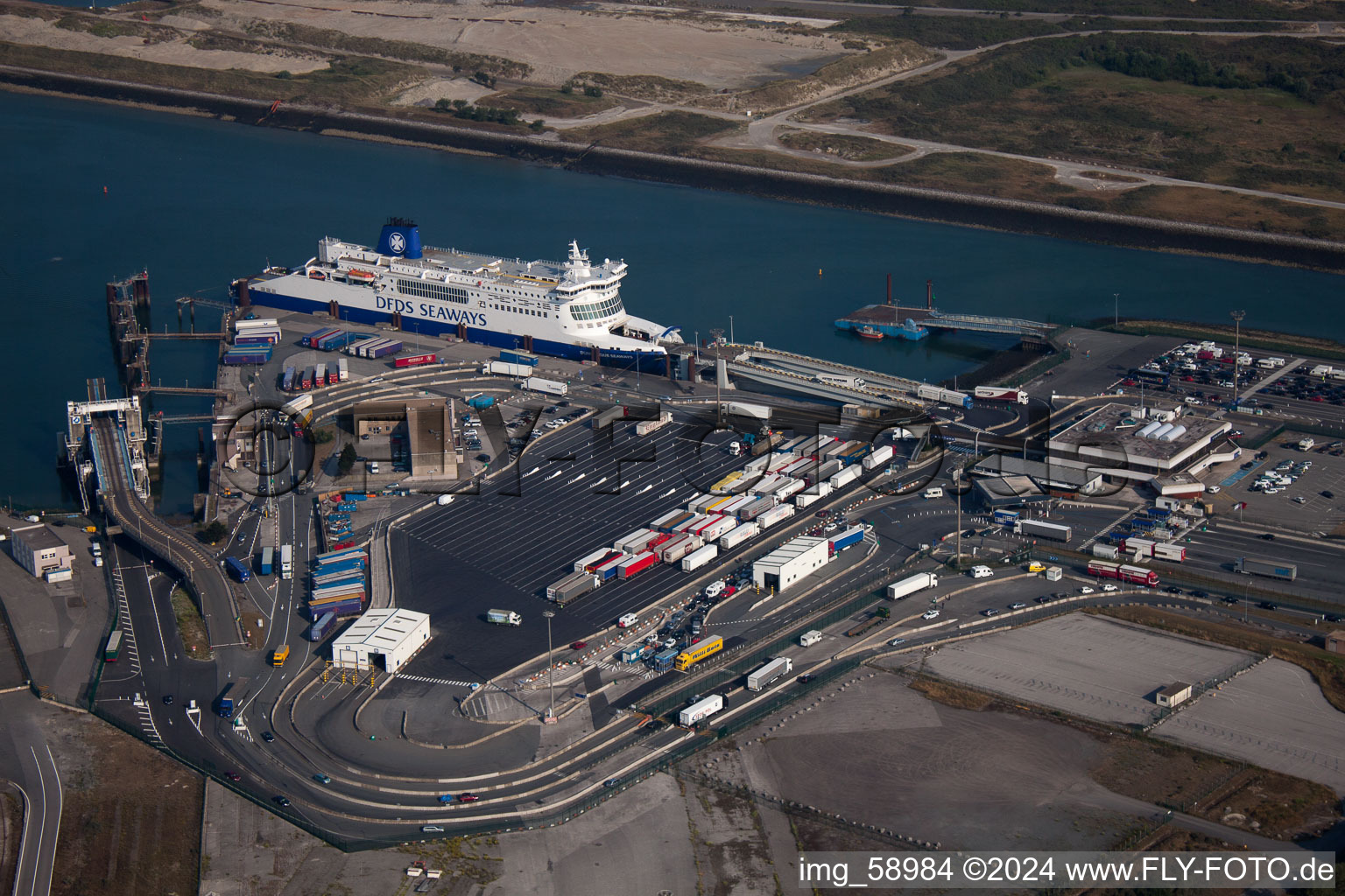 Ferry in port at Loon-Plage in Loon-Plage in the state North, France