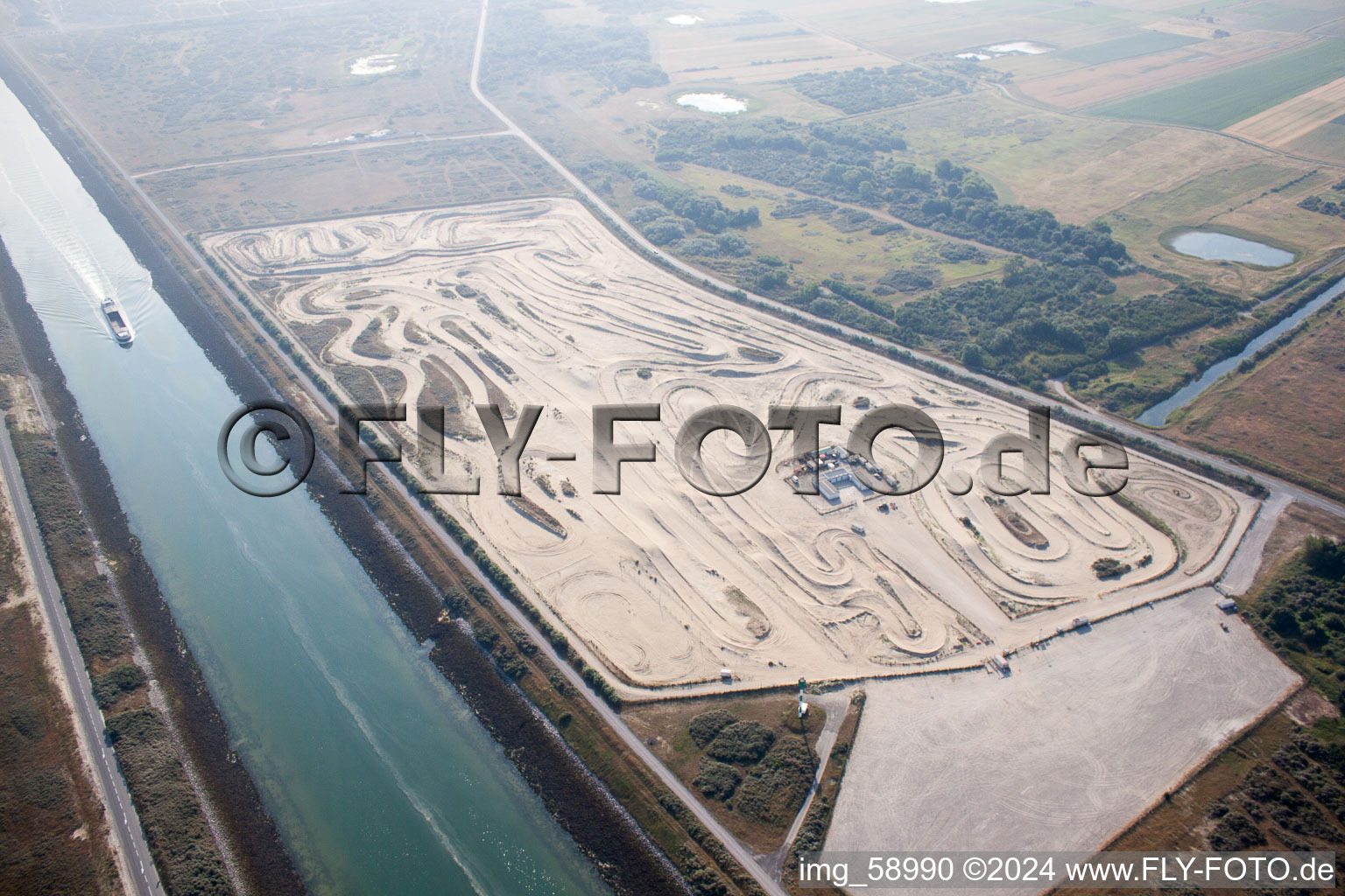 Port at Loon-Plage in Loon-Plage in the state North, France seen from above