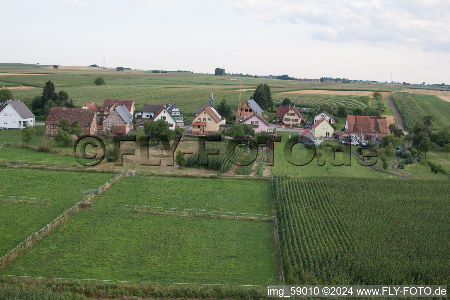 Aerial view of Schleithal in the state Bas-Rhin, France