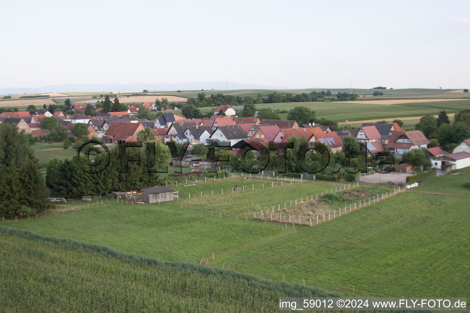 Aerial photograpy of Schleithal in the state Bas-Rhin, France