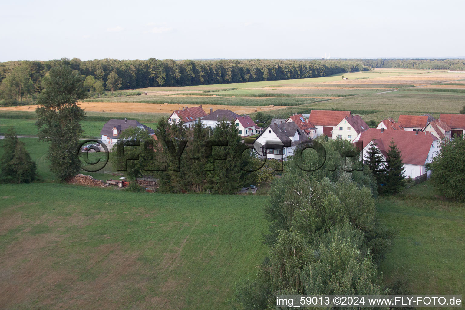 Oblique view of Schleithal in the state Bas-Rhin, France