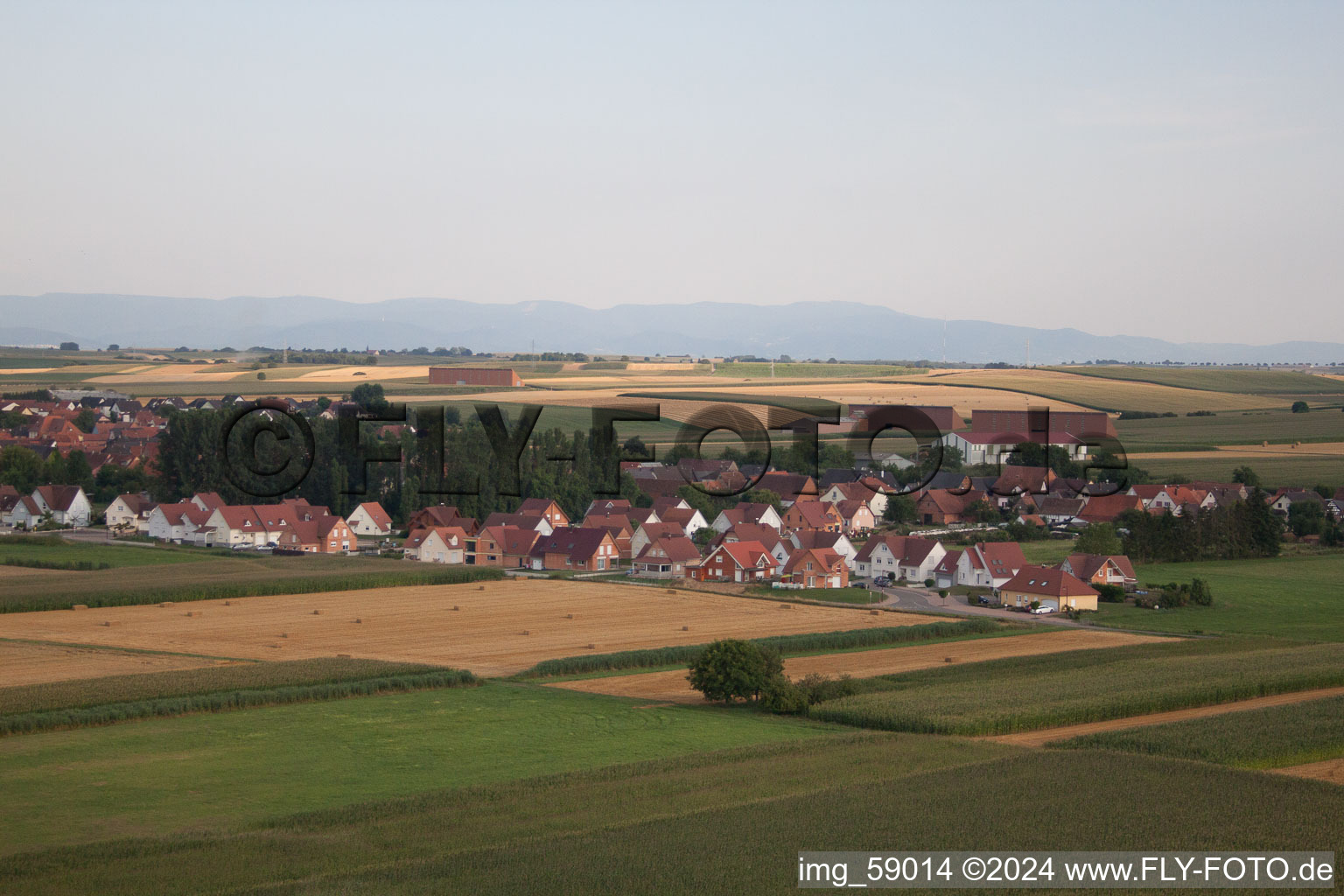 Schleithal in the state Bas-Rhin, France from above