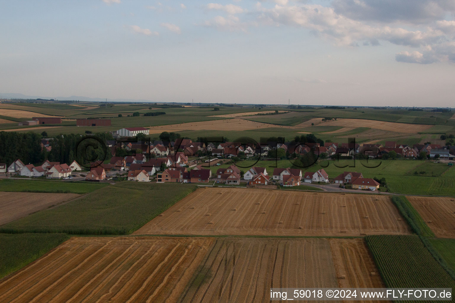 Bird's eye view of Schleithal in the state Bas-Rhin, France