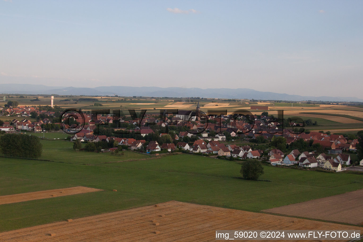 Drone recording of Schleithal in the state Bas-Rhin, France