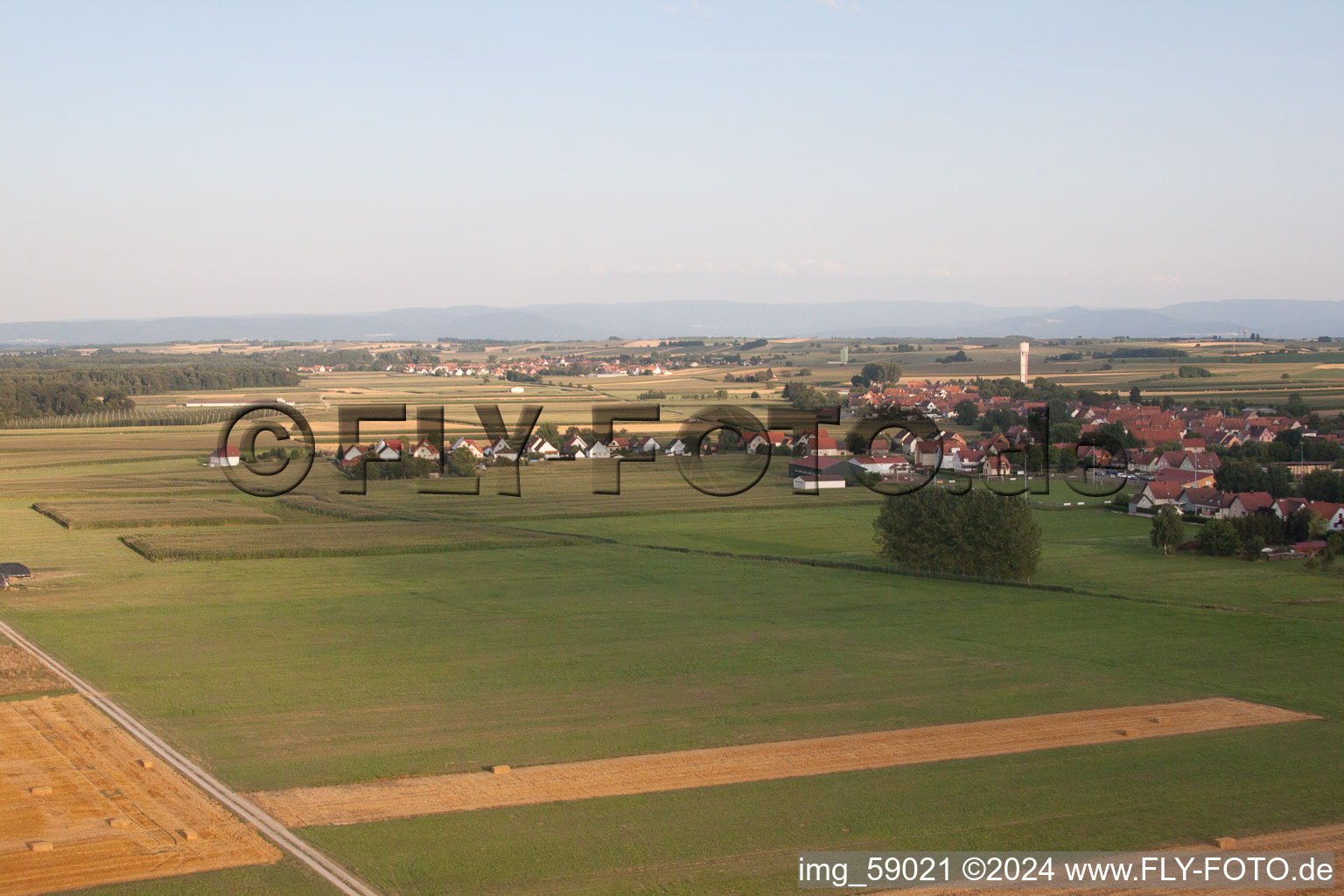 Drone image of Schleithal in the state Bas-Rhin, France