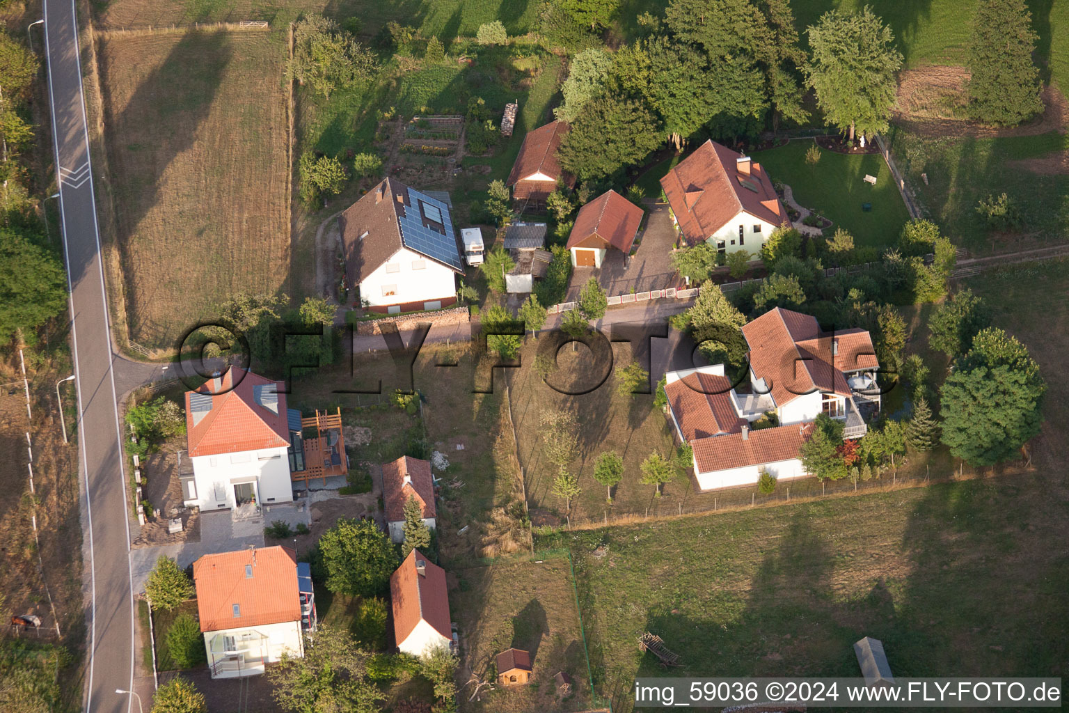 Bienwaldmühle in the state Rhineland-Palatinate, Germany from the drone perspective