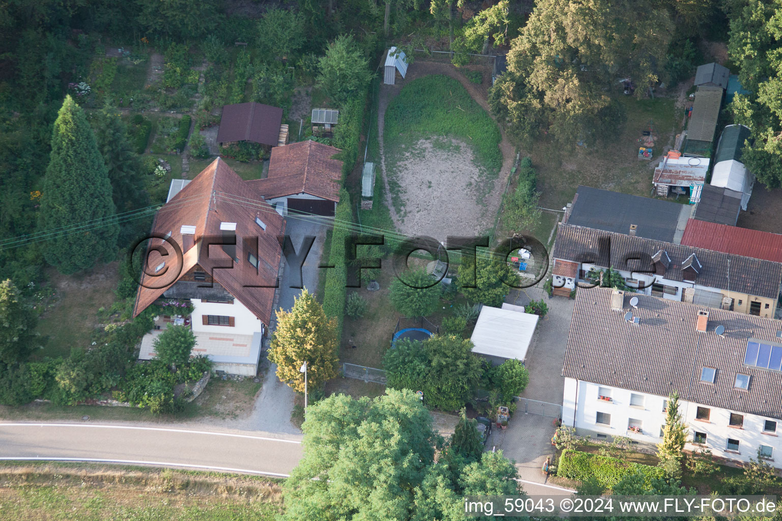 Aerial photograpy of Bienwaldmühle in the state Rhineland-Palatinate, Germany