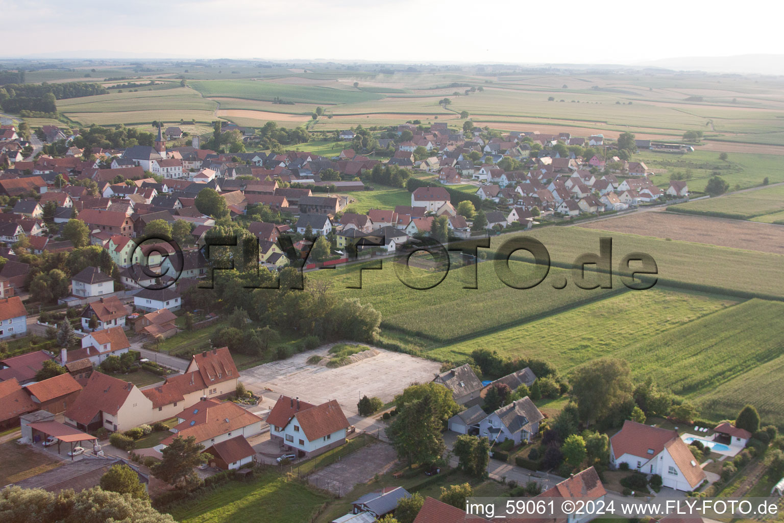 Salmbach in the state Bas-Rhin, France viewn from the air