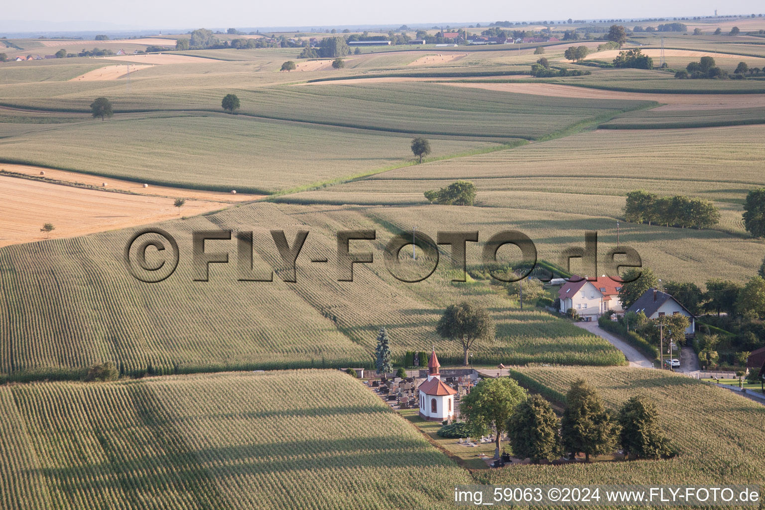 Drone image of Salmbach in the state Bas-Rhin, France