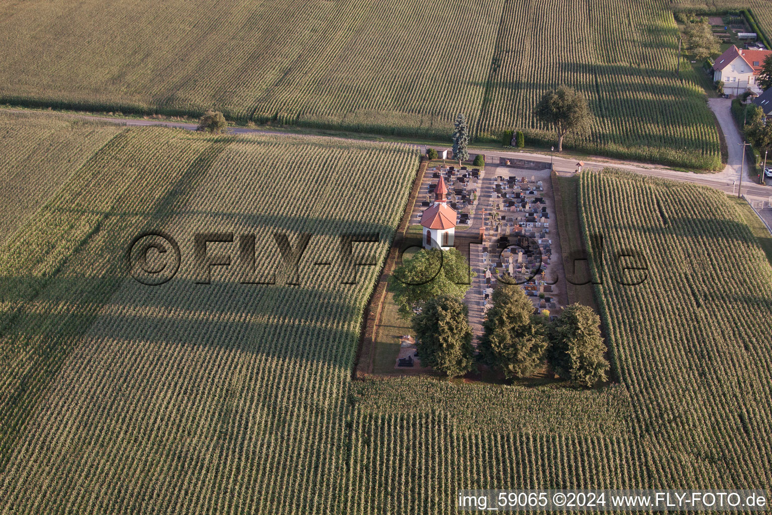 Salmbach in the state Bas-Rhin, France from the drone perspective