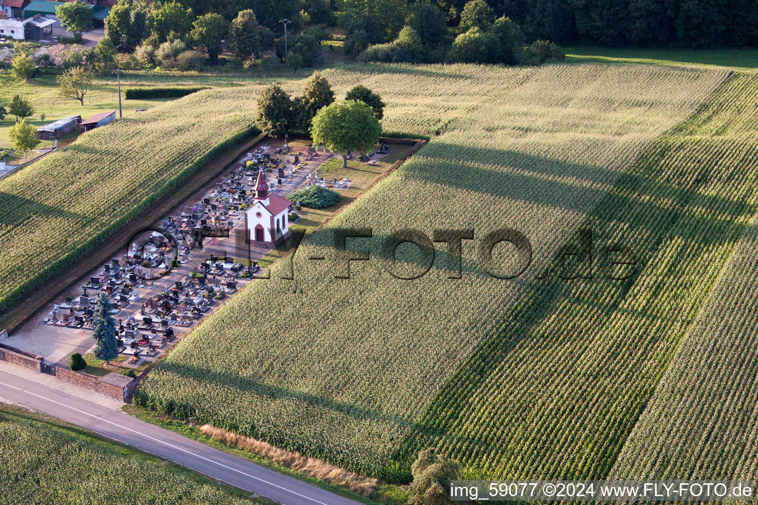 Salmbach in the state Bas-Rhin, France seen from a drone