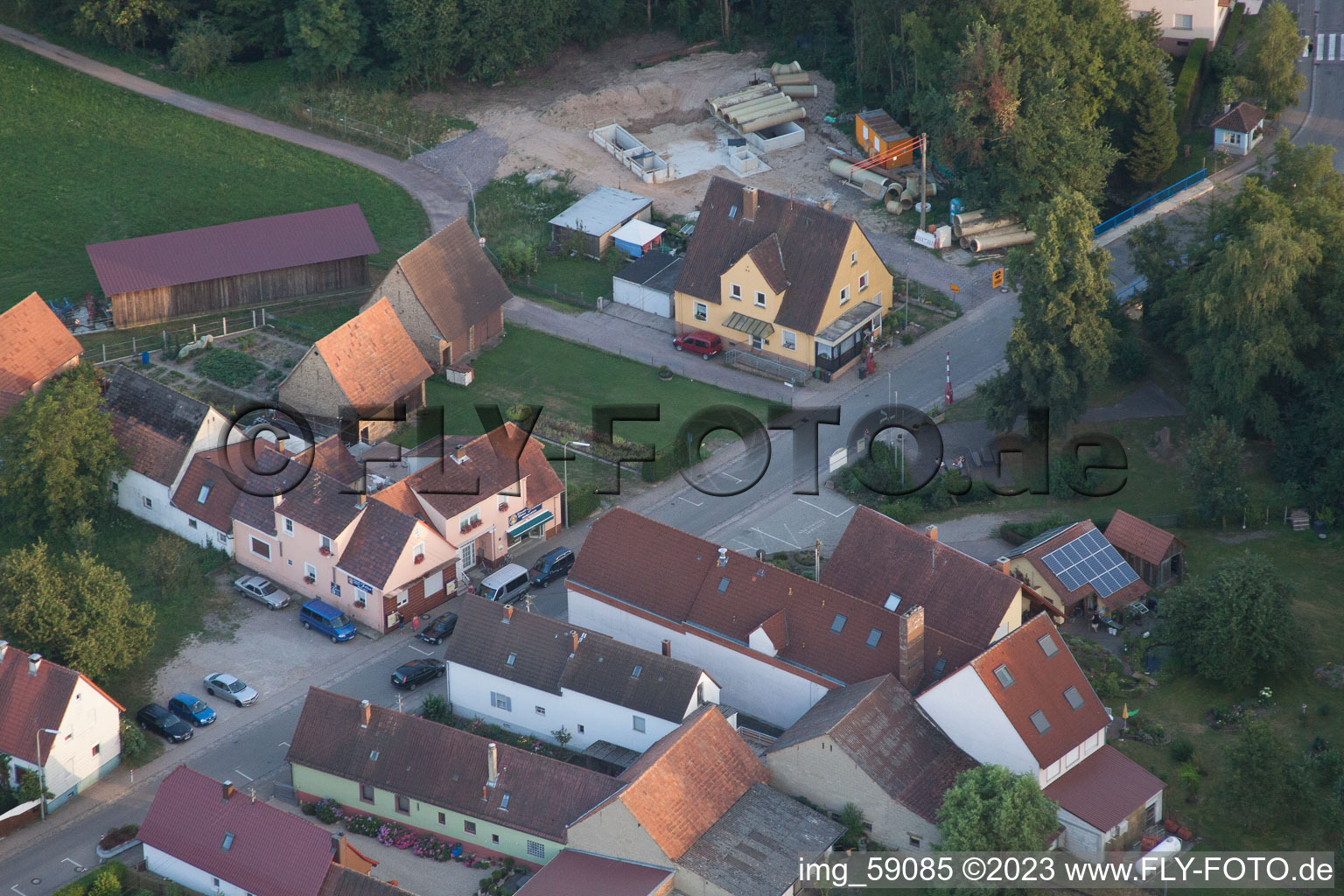 Scheibenhardt in the state Rhineland-Palatinate, Germany seen from above