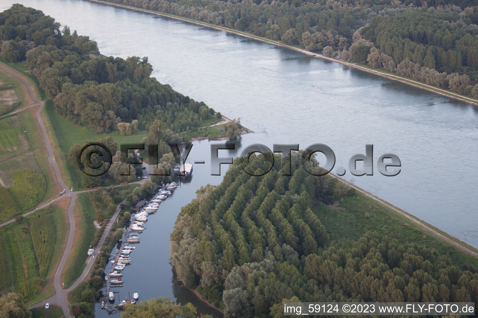 Aerial photograpy of Lautermuschel in Neuburg in the state Rhineland-Palatinate, Germany