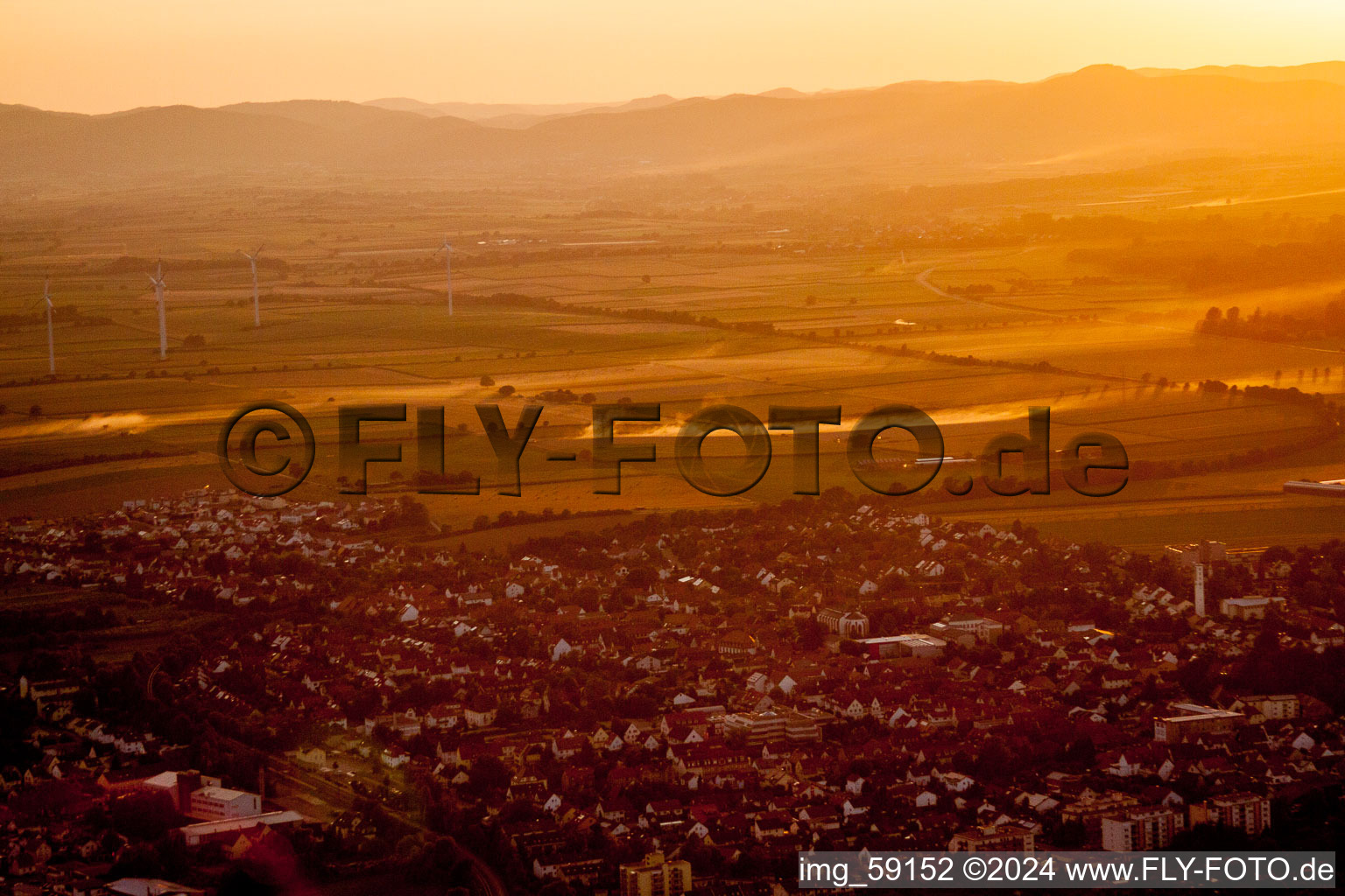 Kandel in the state Rhineland-Palatinate, Germany seen from above