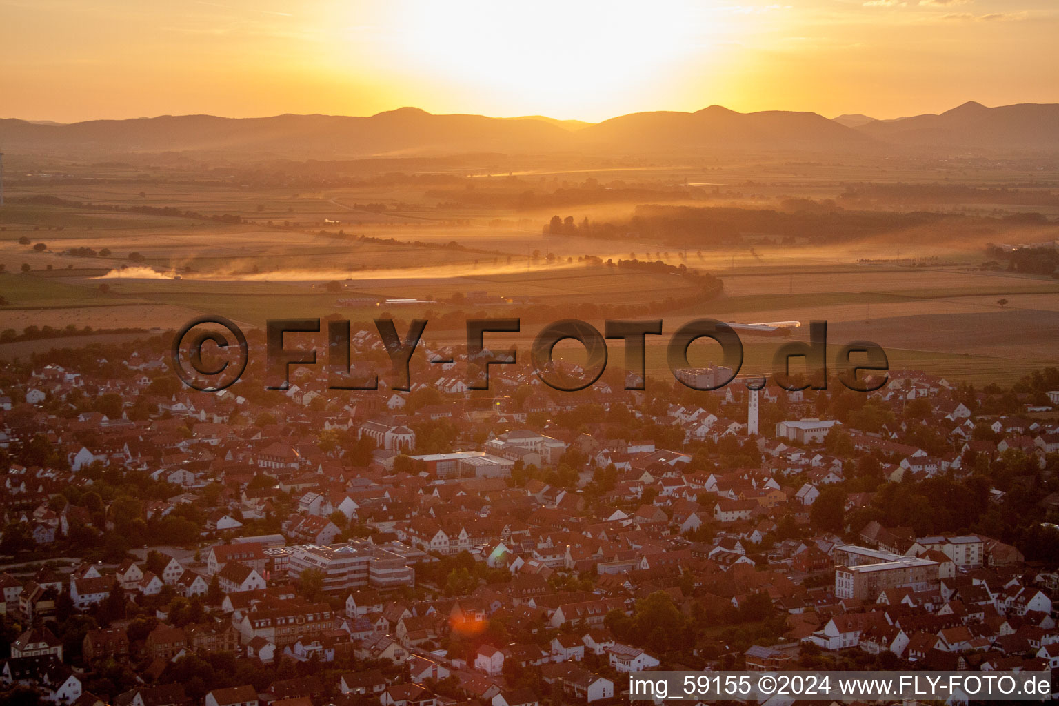 Kandel in the state Rhineland-Palatinate, Germany viewn from the air