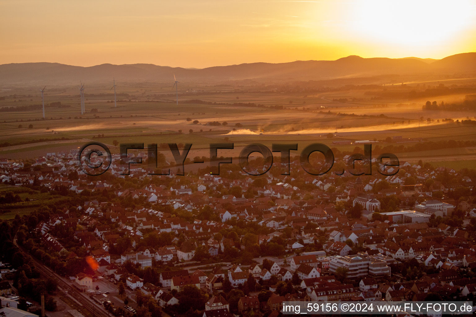 Drone recording of Kandel in the state Rhineland-Palatinate, Germany