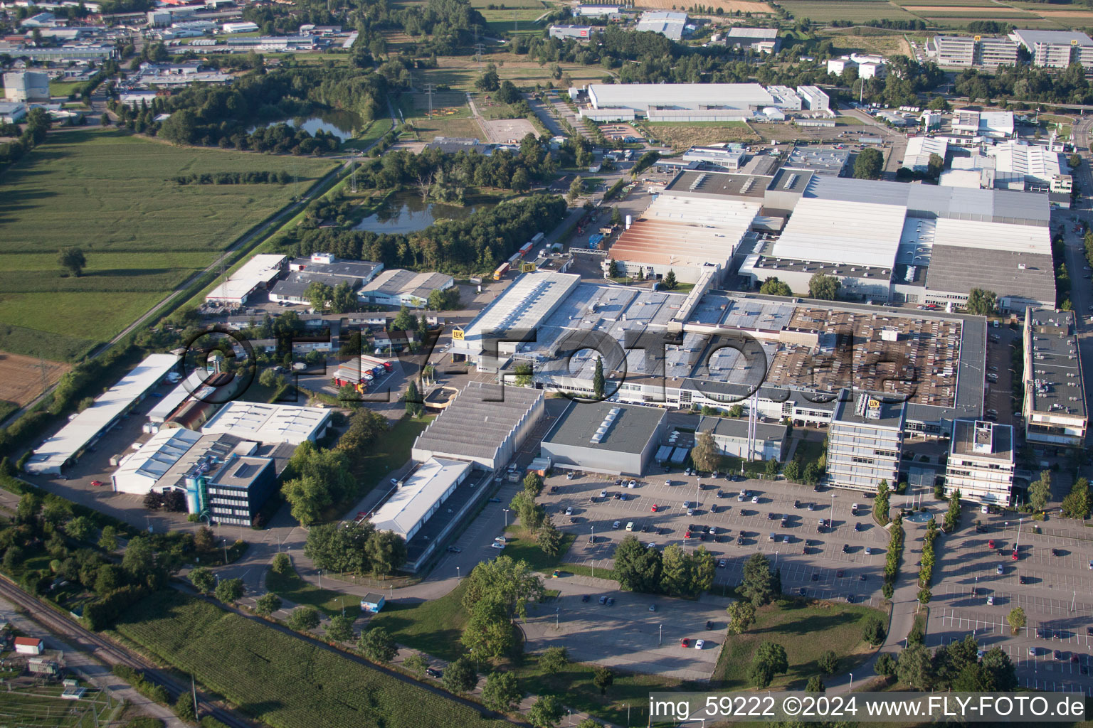 Aerial photograpy of Industrial area in the district Vimbuch in Bühl in the state Baden-Wuerttemberg, Germany