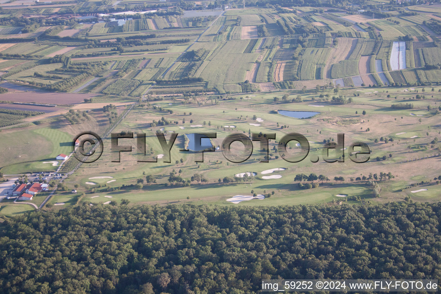 Oblique view of Golf Club Urloffen in the district Urloffen in Appenweier in the state Baden-Wuerttemberg, Germany