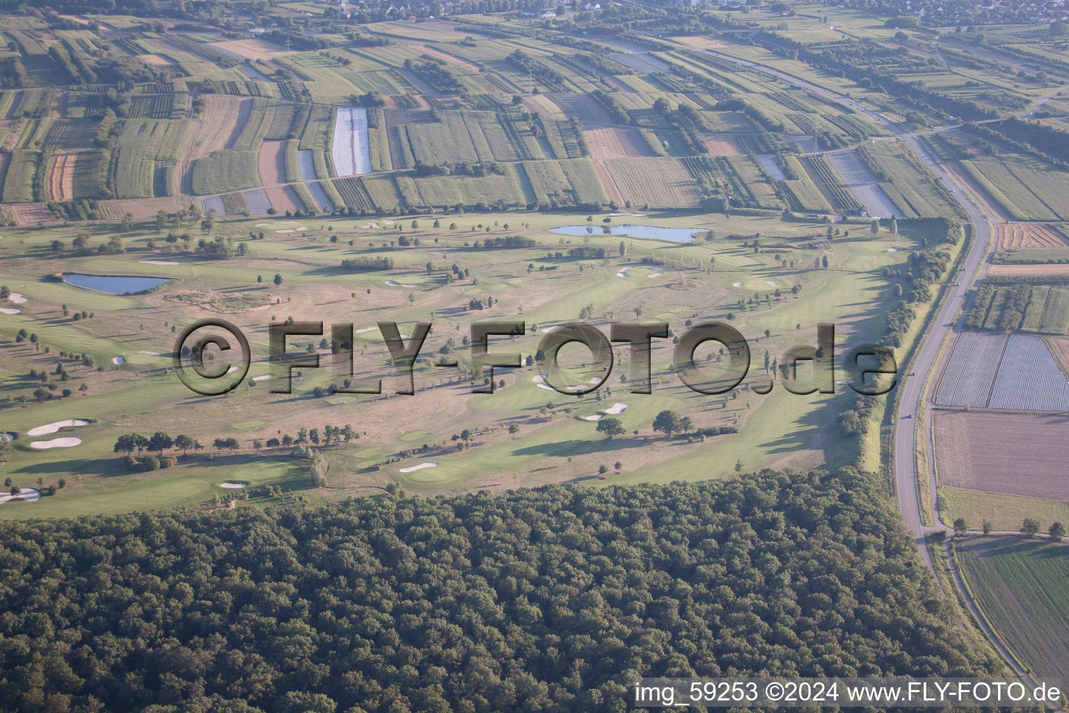 Golf club Urloffen in the district Urloffen in Appenweier in the state Baden-Wuerttemberg, Germany from above