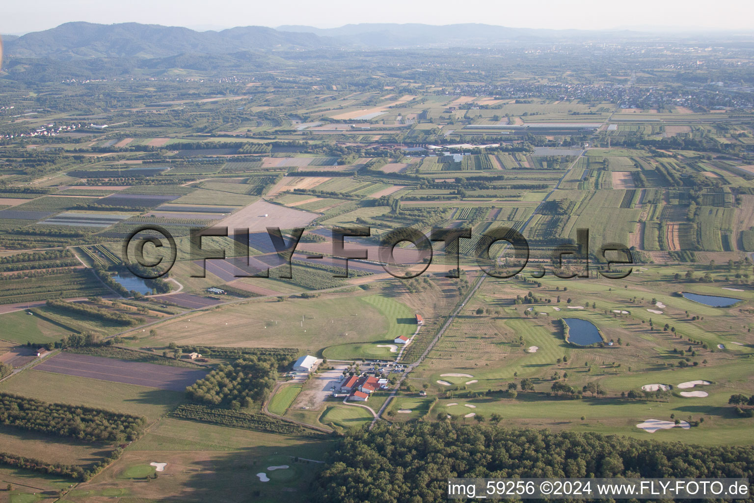 Golf Club Urloffen in the district Urloffen in Appenweier in the state Baden-Wuerttemberg, Germany seen from above