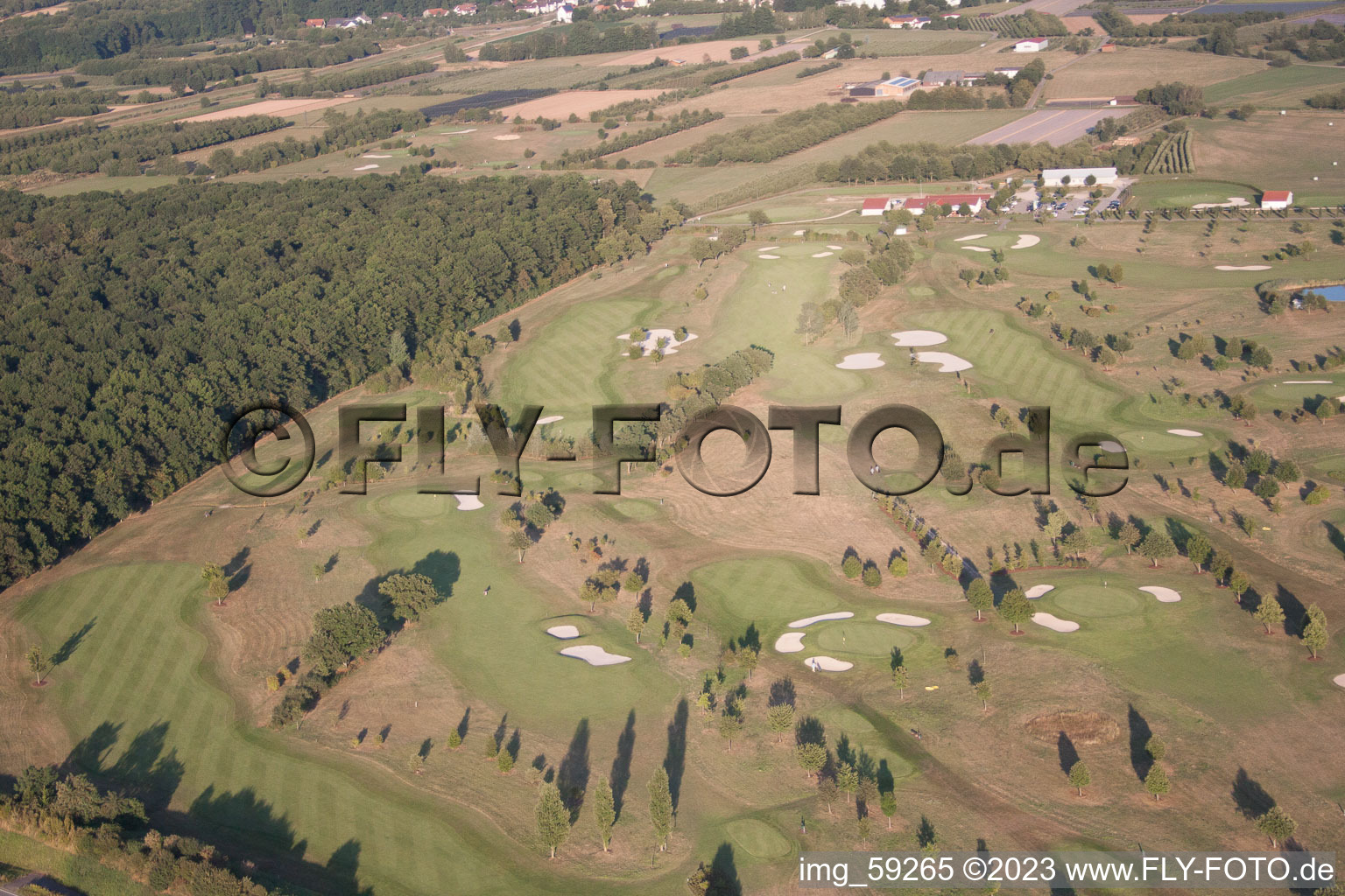 Golf club Urloffen in the district Urloffen in Appenweier in the state Baden-Wuerttemberg, Germany from the drone perspective