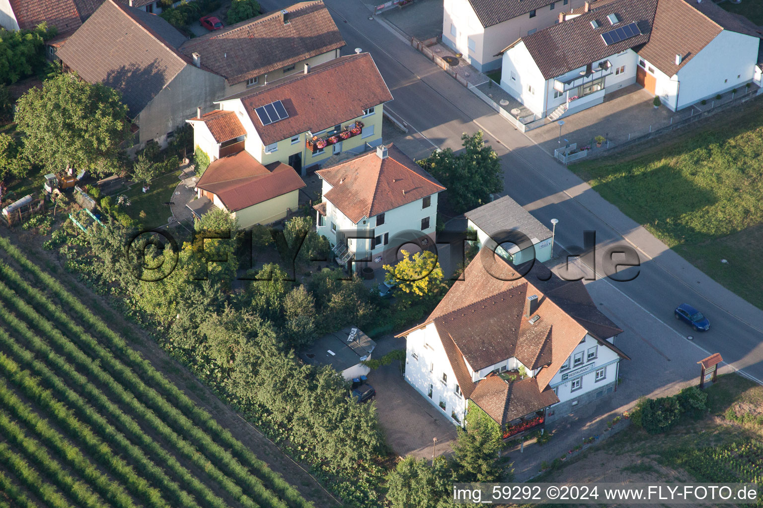 District Urloffen in Appenweier in the state Baden-Wuerttemberg, Germany seen from above