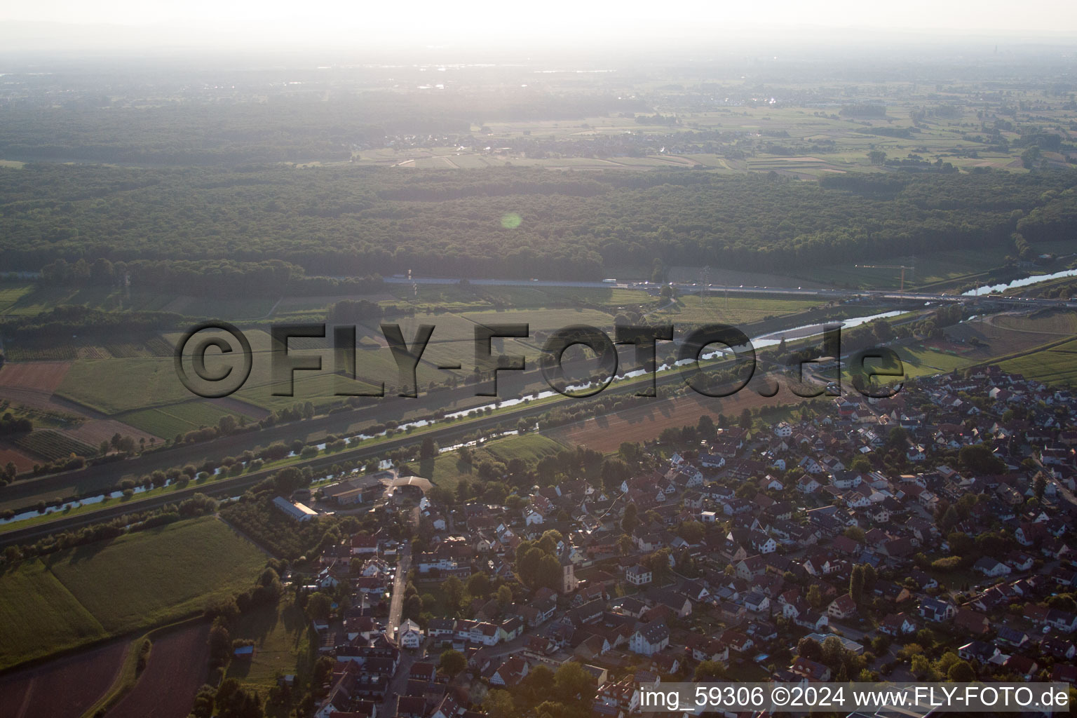 Kinzig in sight in the district Griesheim in Offenburg in the state Baden-Wuerttemberg, Germany