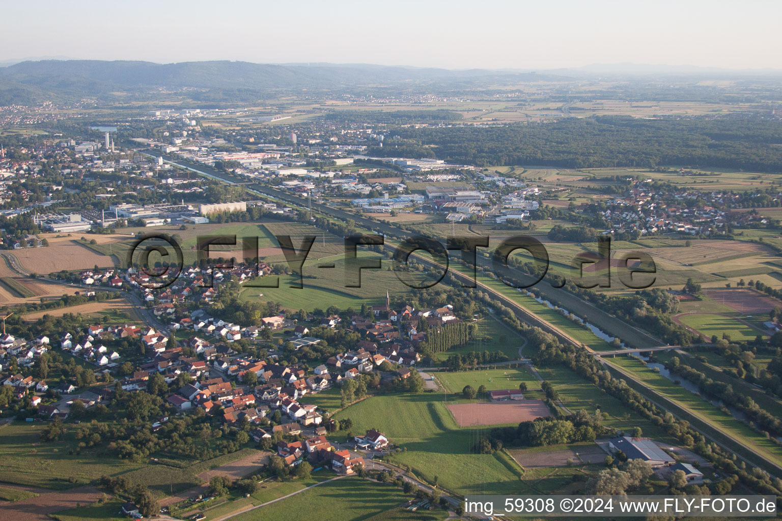 Aerial photograpy of District Bühl in Offenburg in the state Baden-Wuerttemberg, Germany