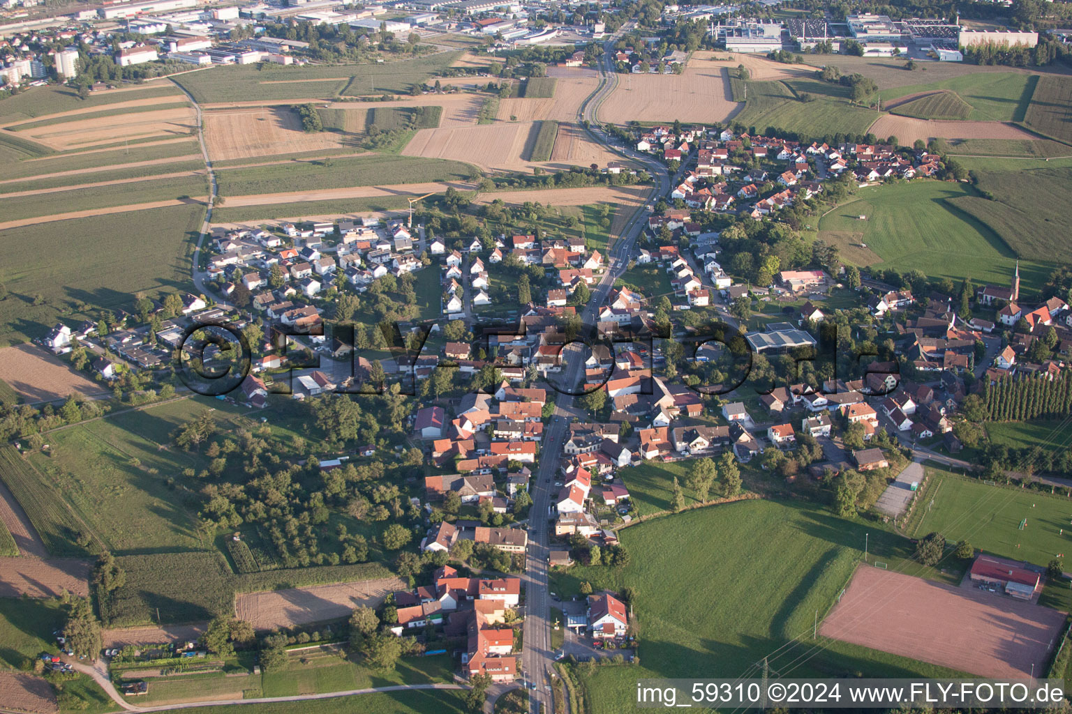 Village view in the district Bühl in Offenburg in the state Baden-Wuerttemberg, Germany