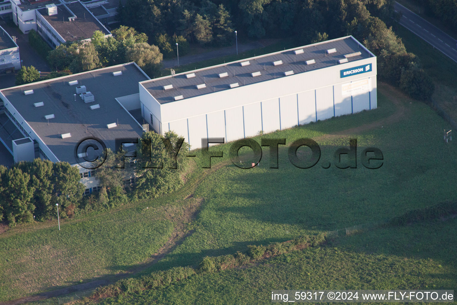 Aerial view of District Waltersweier in Offenburg in the state Baden-Wuerttemberg, Germany