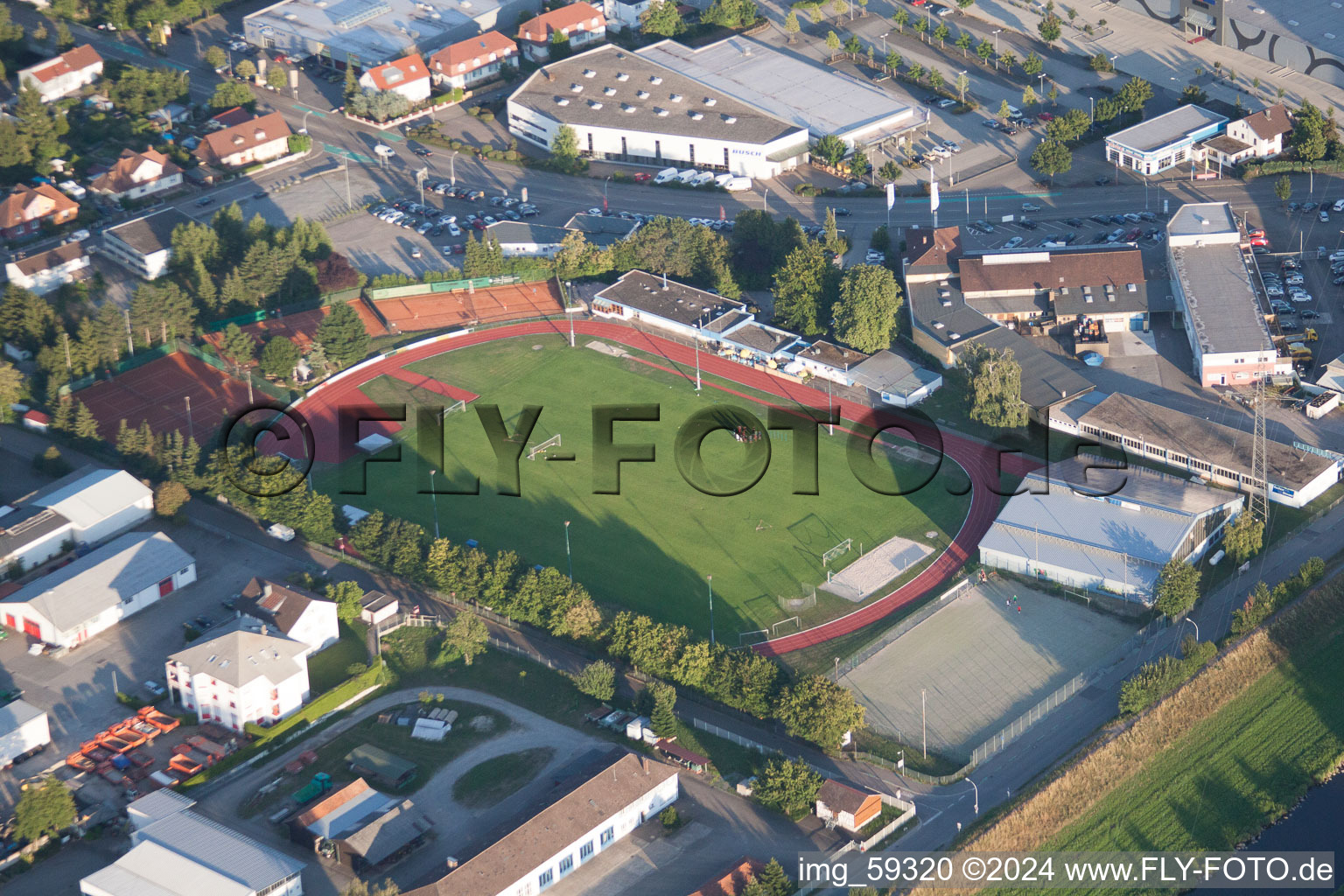 Drone recording of Offenburg in the state Baden-Wuerttemberg, Germany