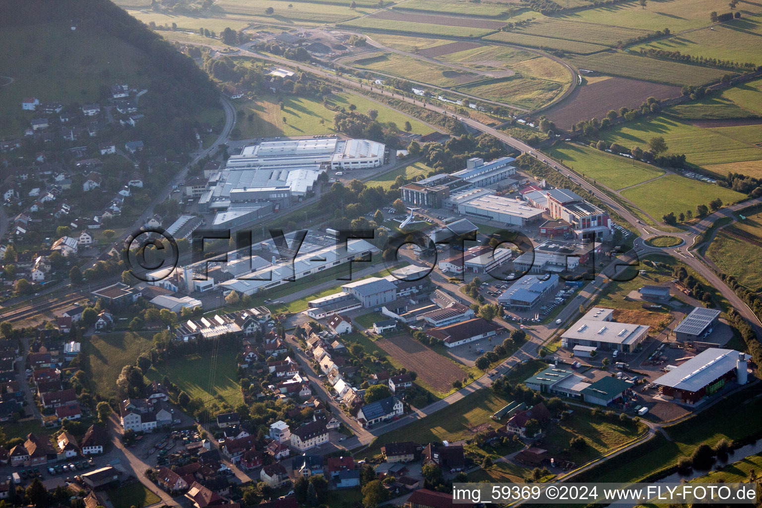 Biberach in the state Baden-Wuerttemberg, Germany from the plane