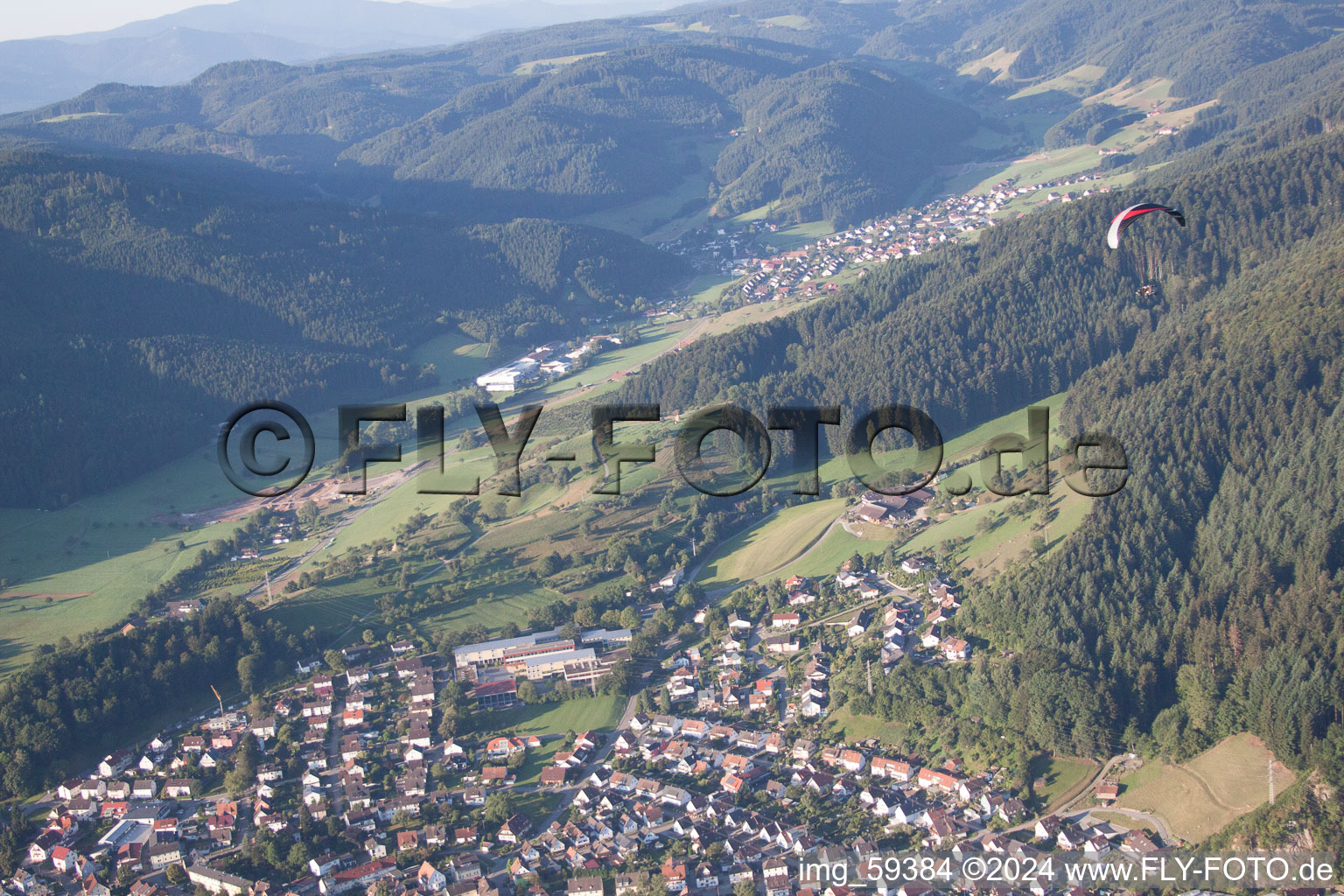 Drone image of Haslach im Kinzigtal in the state Baden-Wuerttemberg, Germany