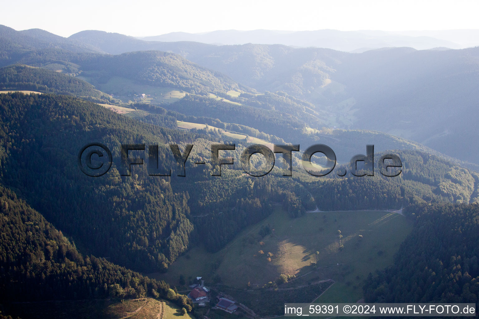 Hausach in the state Baden-Wuerttemberg, Germany seen from above